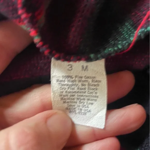 Vintage Knits Cotton Christmas Tree Sweater